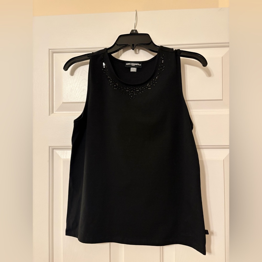 Karl Lagerfeld Black Sleeveless Top